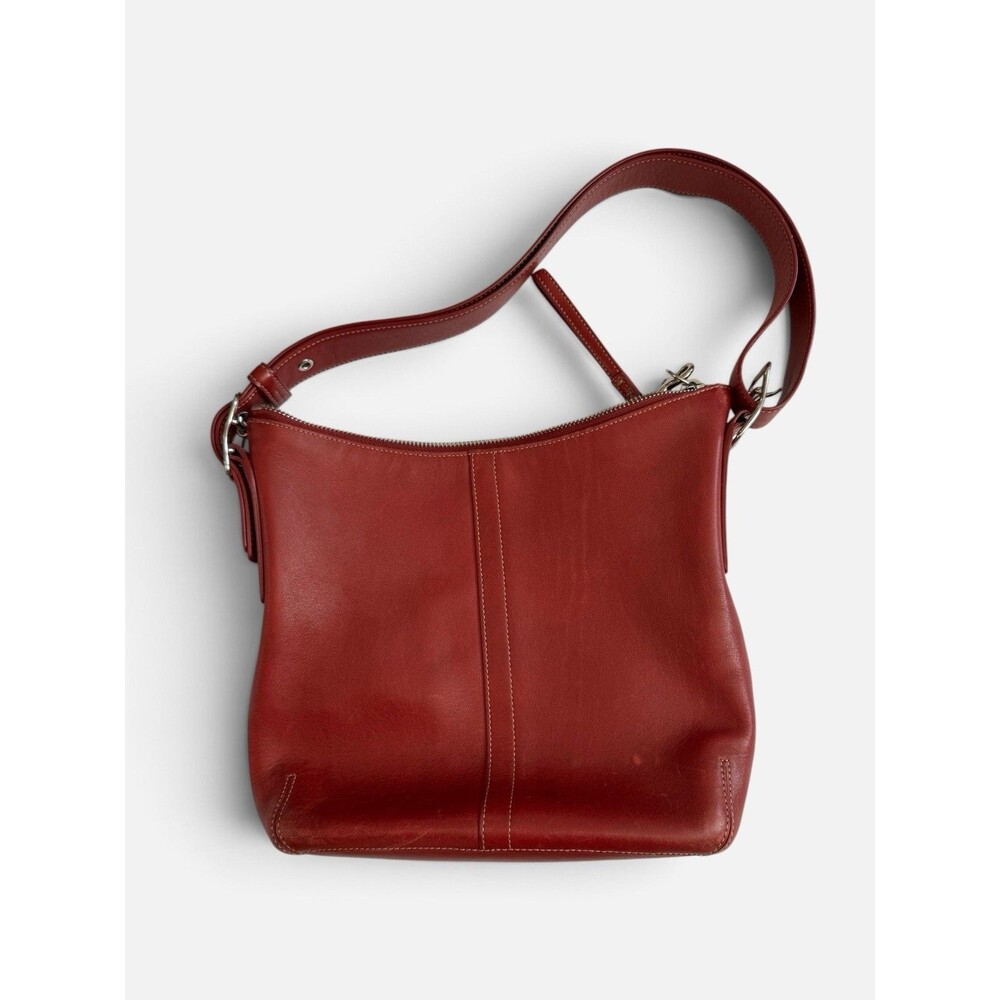 Vintage Y2K Coach Red Leather Legacy Slim Duffle Hobo Shoulder Bag 9326